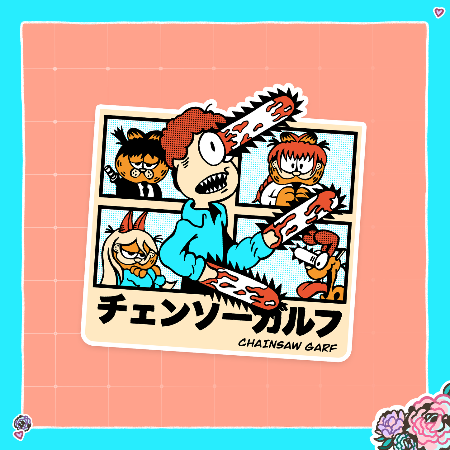 Chainsaw Garf Sticker