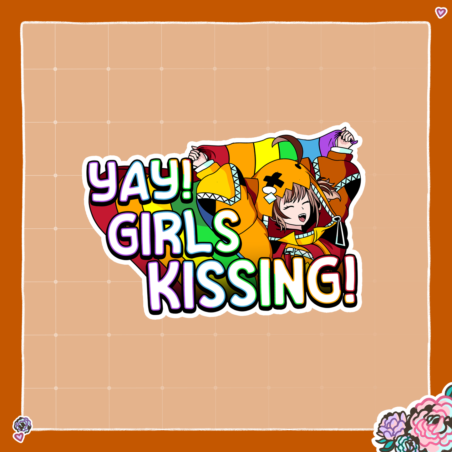 Yay! Girls Kissing! Sticker