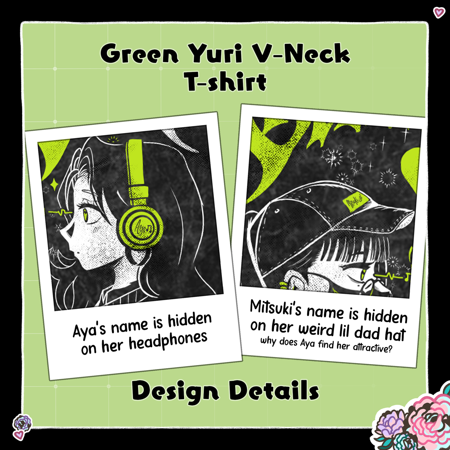 Green Yuri V-Neck T-Shirt